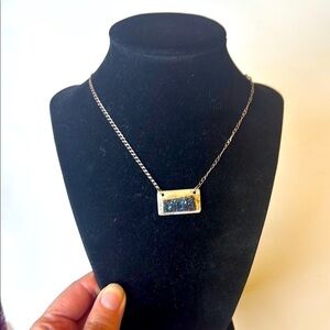 Elegant Silver Necklace with Blue / Purple Druzy Accents